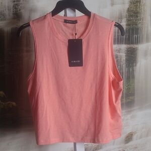 New! Kojooin Womens Medium super soft and stretchy orange sleeveless tank top